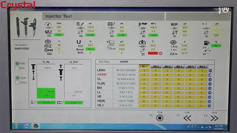 HCR318C Test Bench: Visualized Parameter Display