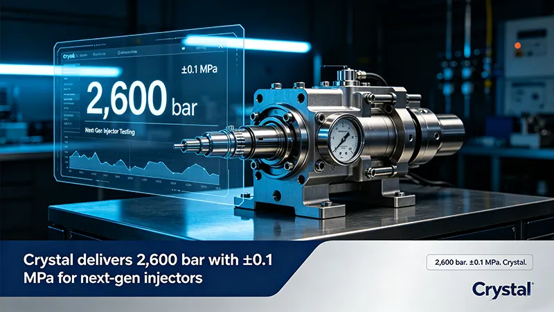 Crystal delivers 2,600 bar with ±0.1 MPa for next-gen injectors