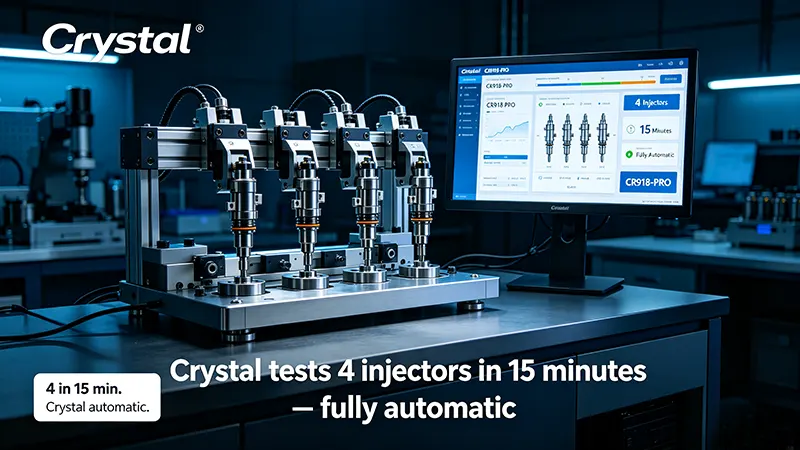 Crystal tests 4 injectors in 15 minutes – fully automatic