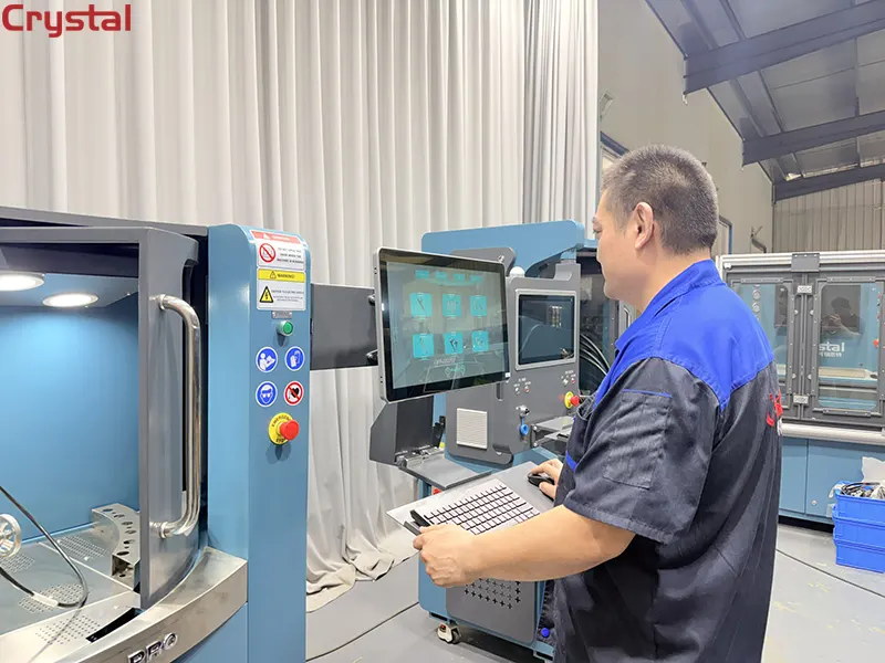 High-pressure pump fault diagnosis being performed on the Injection Pump Test Bench